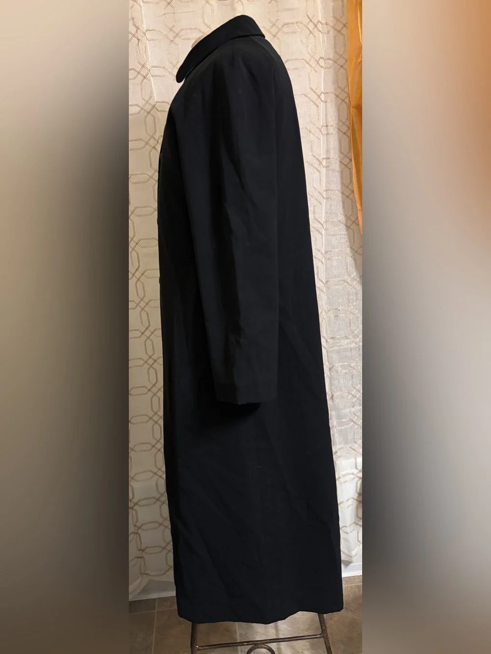 Burberry London Black Trench Coat Nova Check Removable Wool Liner Size 10R Long - Picture 5 of 16